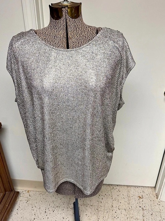 Calvin Klein Tops - Calvin Klein Metallic Short Sleeve Tunic Size 2X Like New